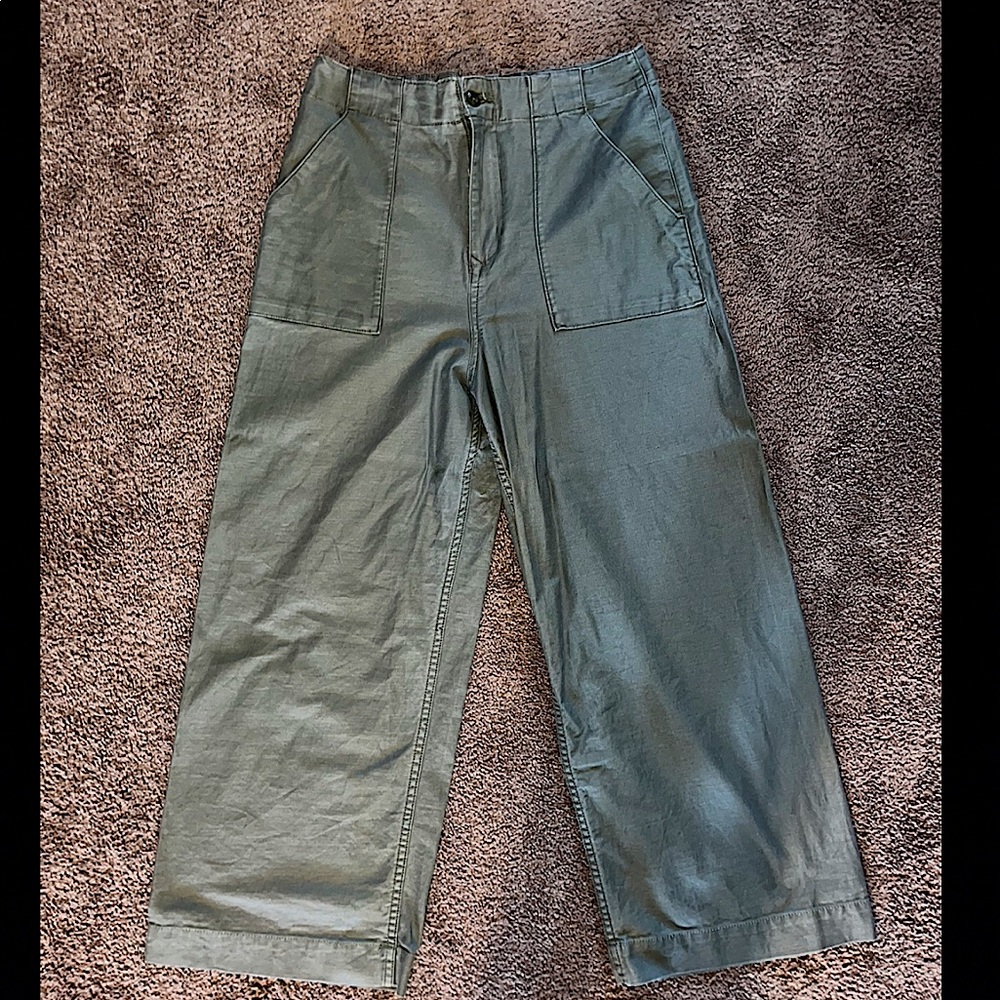 volcom wide leg pants (army green)
